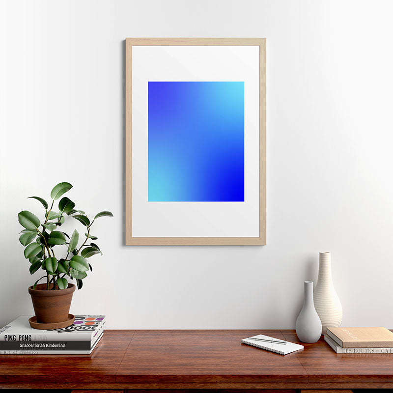 16 Blue Gradient 220506 Aura Ombre Valourine Digital Minimalist Art Framed Art Print