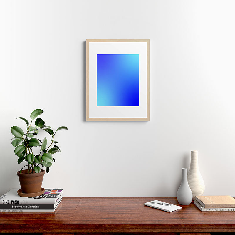 16 Blue Gradient 220506 Aura Ombre Valourine Digital Minimalist Art Framed Art Print