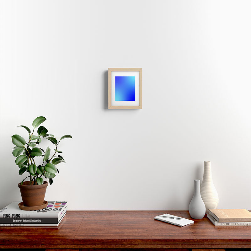16 Blue Gradient 220506 Aura Ombre Valourine Digital Minimalist Art Framed Art Print
