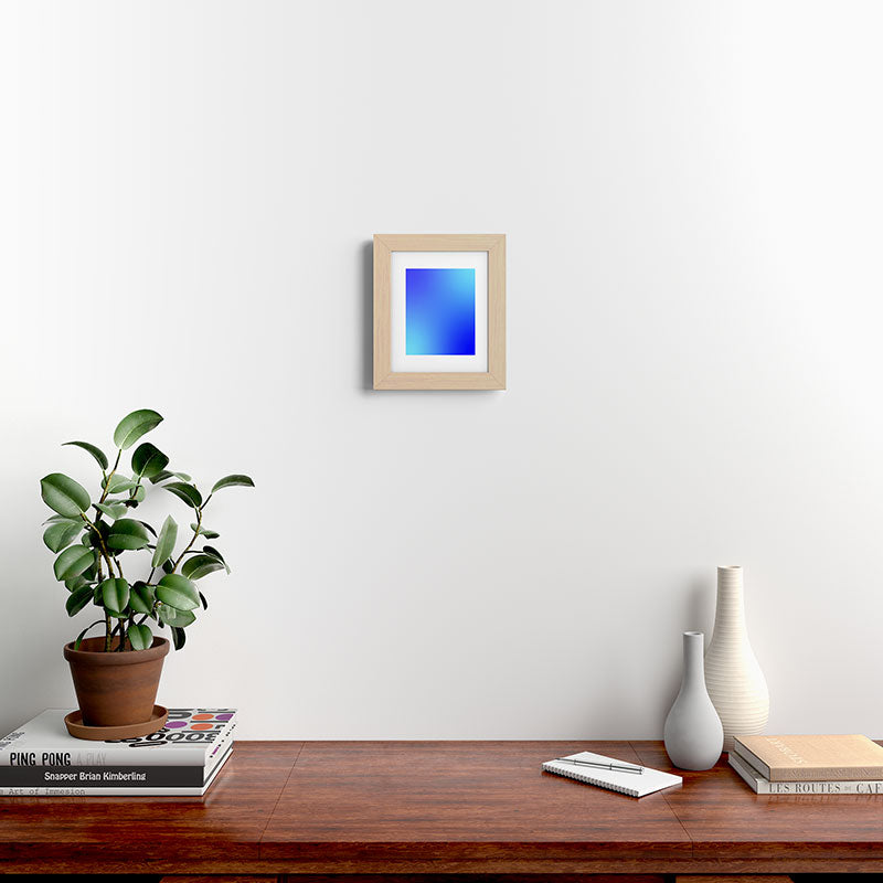 16 Blue Gradient 220506 Aura Ombre Valourine Digital Minimalist Art Framed Art Print