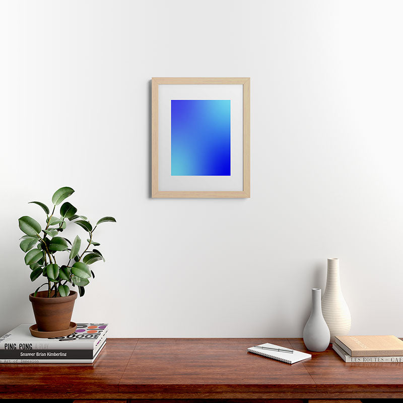 16 Blue Gradient 220506 Aura Ombre Valourine Digital Minimalist Art Framed Art Print