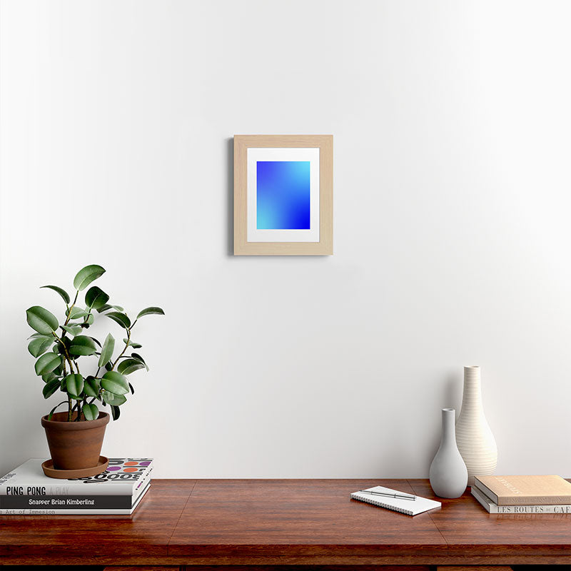 16 Blue Gradient 220506 Aura Ombre Valourine Digital Minimalist Art Framed Art Print