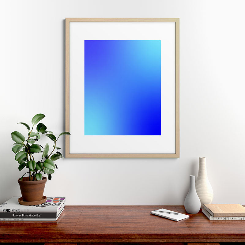 16 Blue Gradient 220506 Aura Ombre Valourine Digital Minimalist Art Framed Art Print