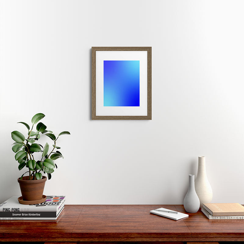 16 Blue Gradient 220506 Aura Ombre Valourine Digital Minimalist Art Framed Art Print
