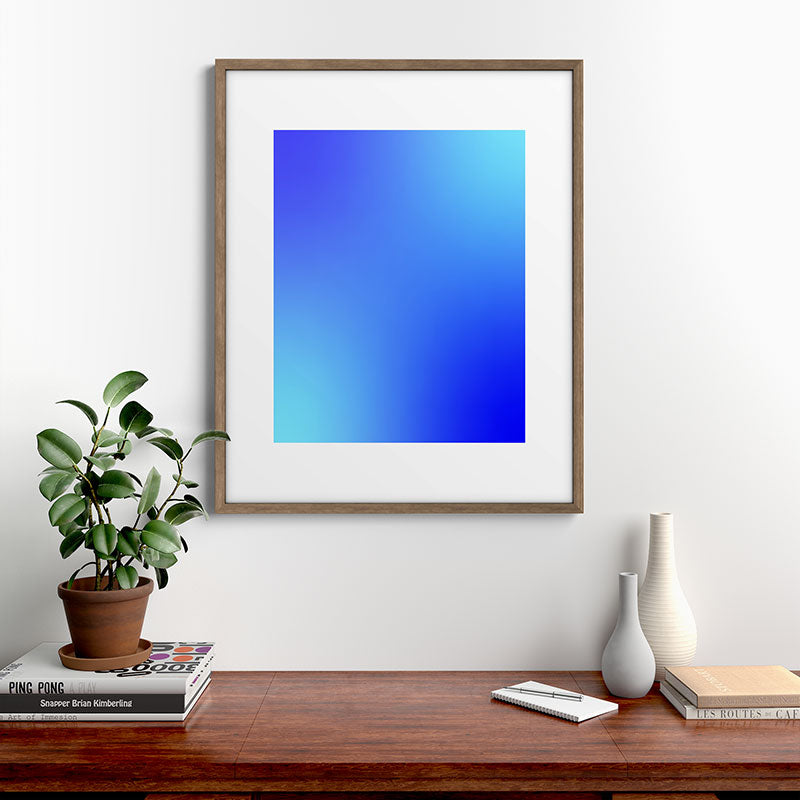 16 Blue Gradient 220506 Aura Ombre Valourine Digital Minimalist Art Framed Art Print