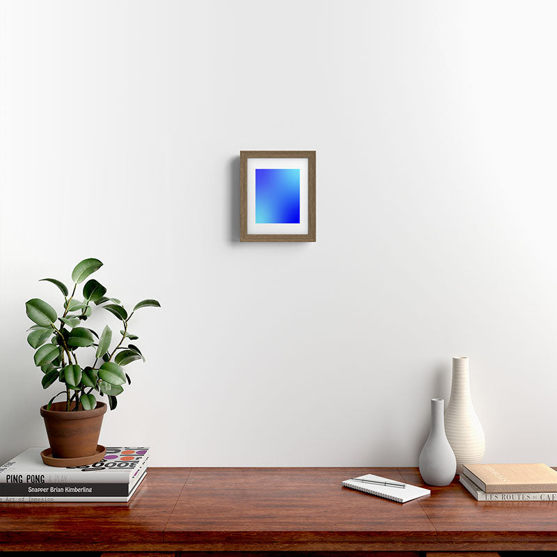 16 Blue Gradient 220506 Aura Ombre Valourine Digital Minimalist Art Framed Art Print