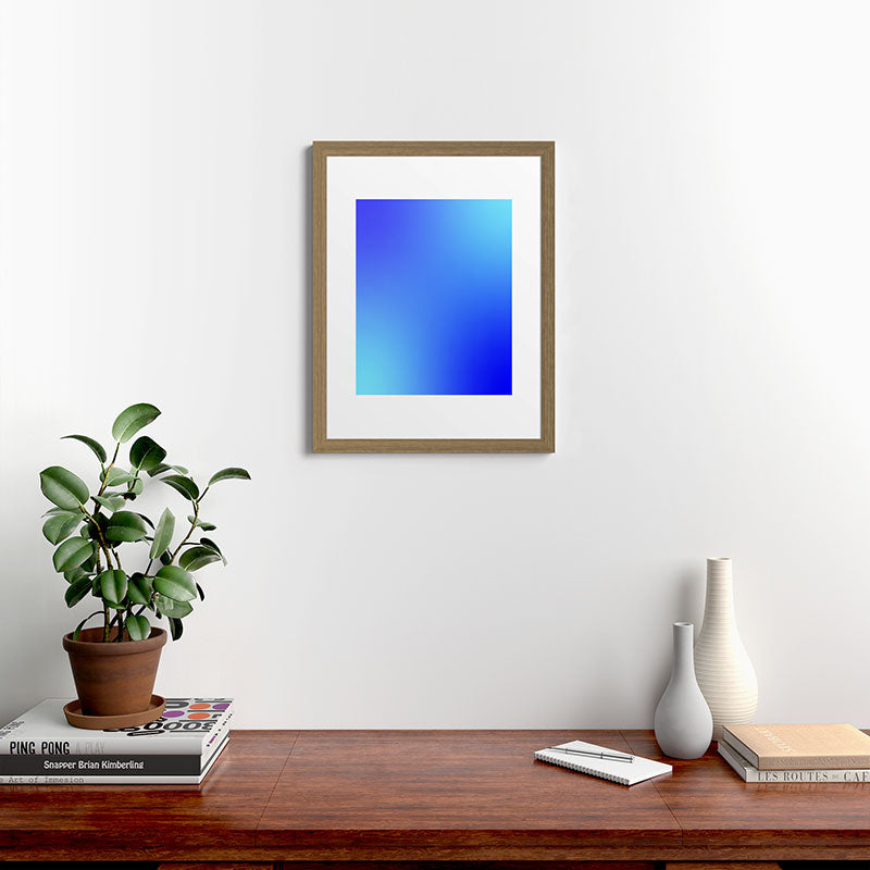 16 Blue Gradient 220506 Aura Ombre Valourine Digital Minimalist Art Framed Art Print