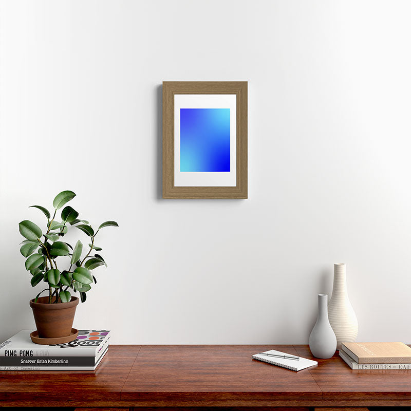 16 Blue Gradient 220506 Aura Ombre Valourine Digital Minimalist Art Framed Art Print