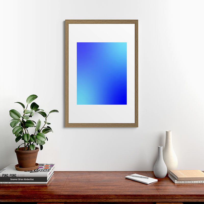 16 Blue Gradient 220506 Aura Ombre Valourine Digital Minimalist Art Framed Art Print