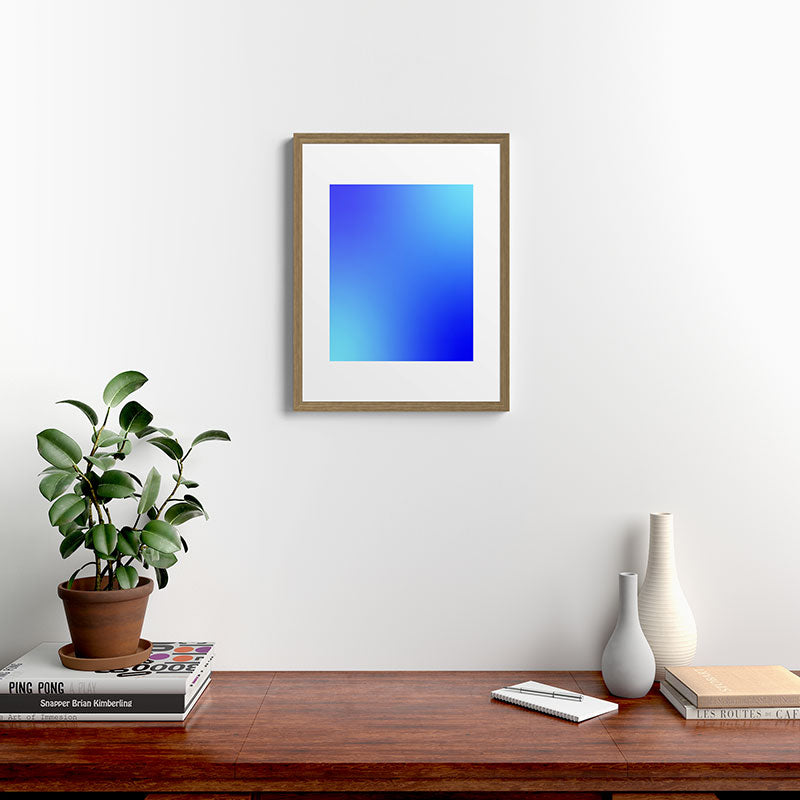 16 Blue Gradient 220506 Aura Ombre Valourine Digital Minimalist Art Framed Art Print