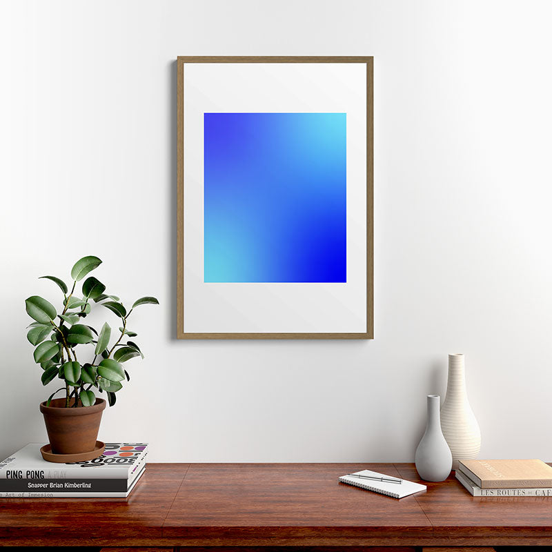 16 Blue Gradient 220506 Aura Ombre Valourine Digital Minimalist Art Framed Art Print