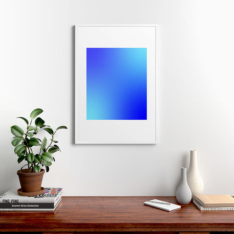 16 Blue Gradient 220506 Aura Ombre Valourine Digital Minimalist Art Framed Art Print