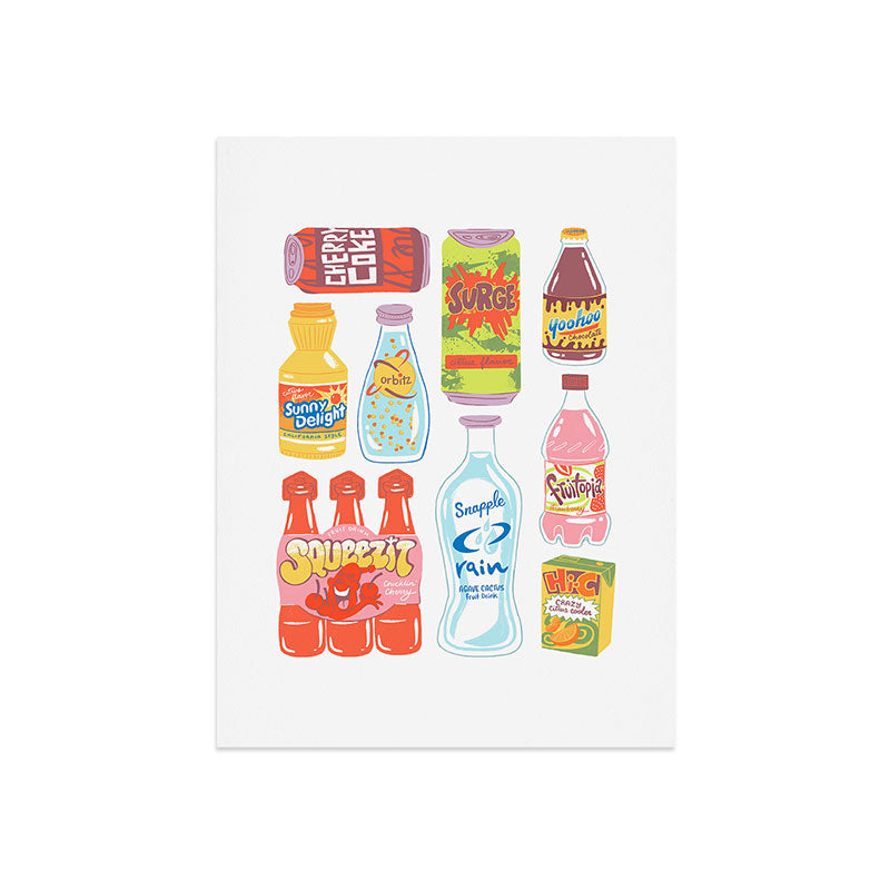 90s Drinks Art Print