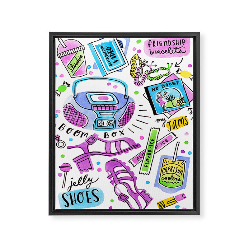 90s Summer  Framed Canvas Print