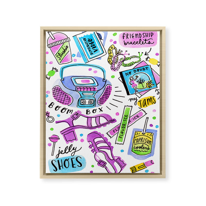 90s Summer  Framed Canvas Print