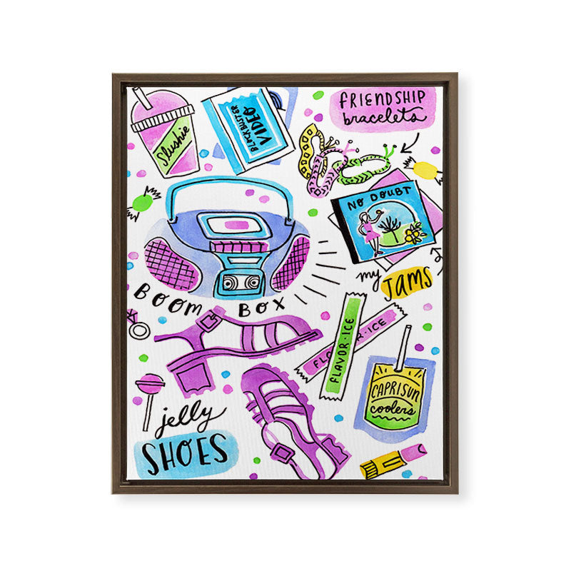 90s Summer  Framed Canvas Print