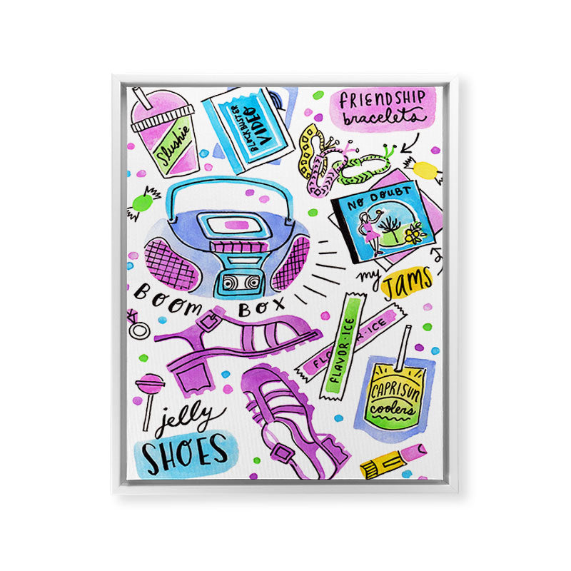 90s Summer  Framed Canvas Print