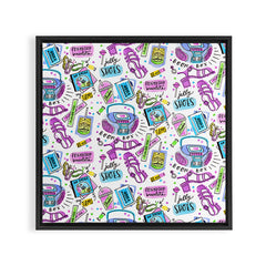 90s Summer  Framed Canvas Print