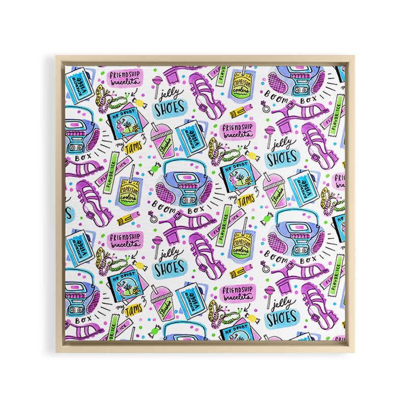 90s Summer  Framed Canvas Print