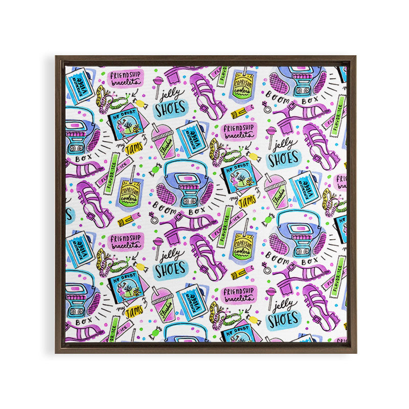 90s Summer  Framed Canvas Print
