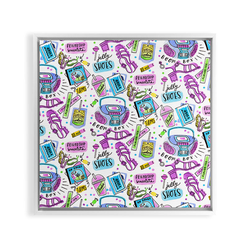 90s Summer  Framed Canvas Print