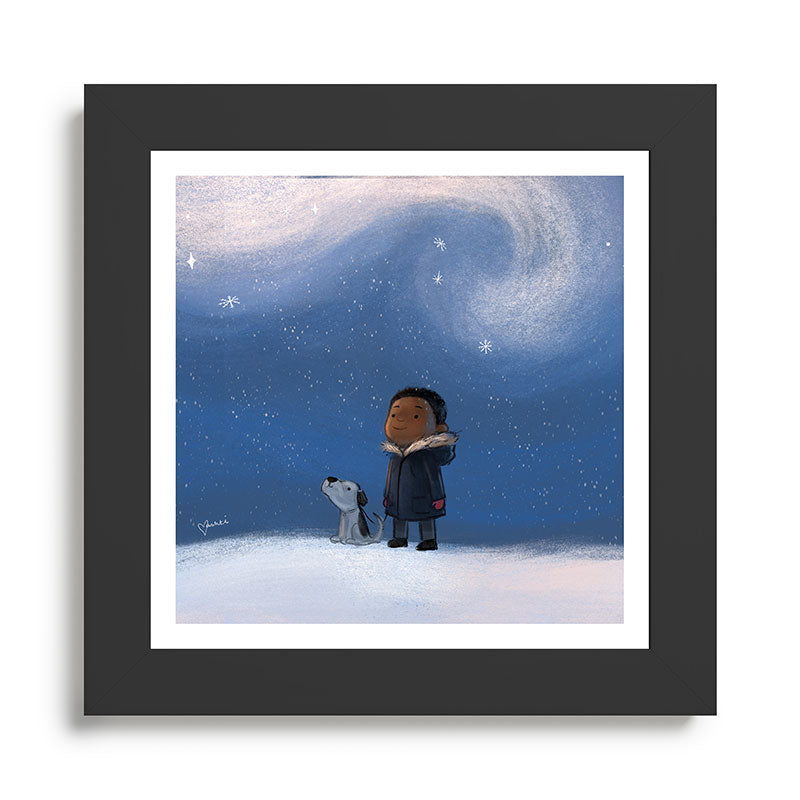 A Boy and his Dog Framed Art Print