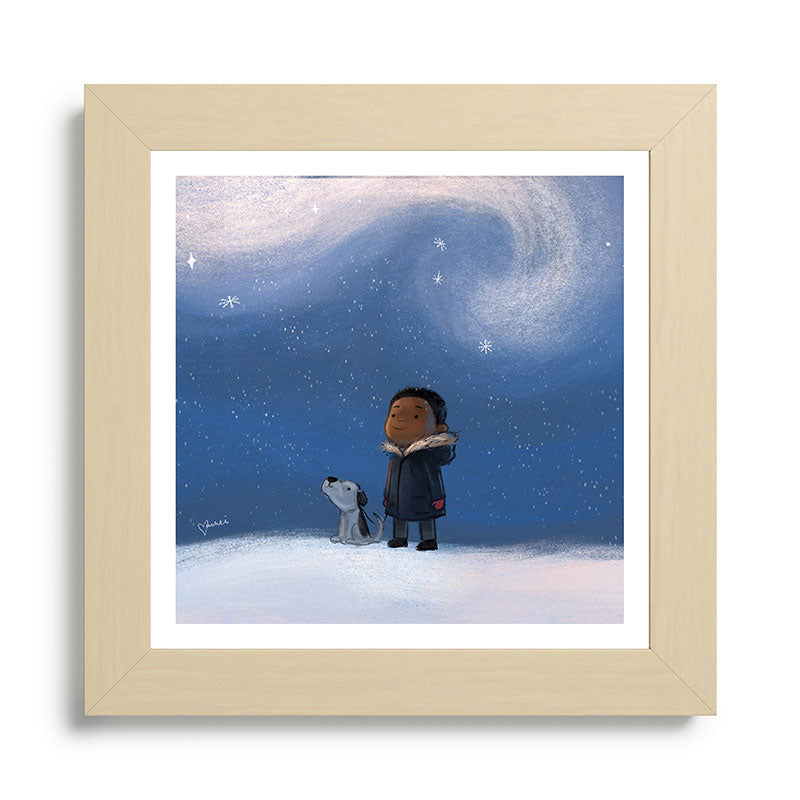 A Boy and his Dog Framed Art Print