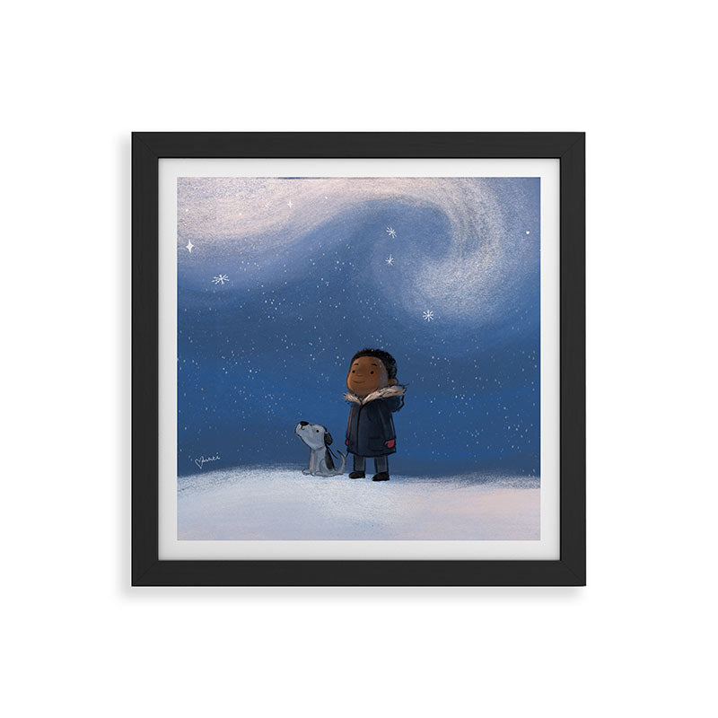 A Boy and his Dog Framed Art Print