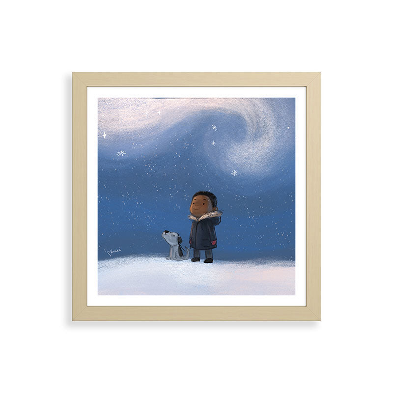 A Boy and his Dog Framed Art Print