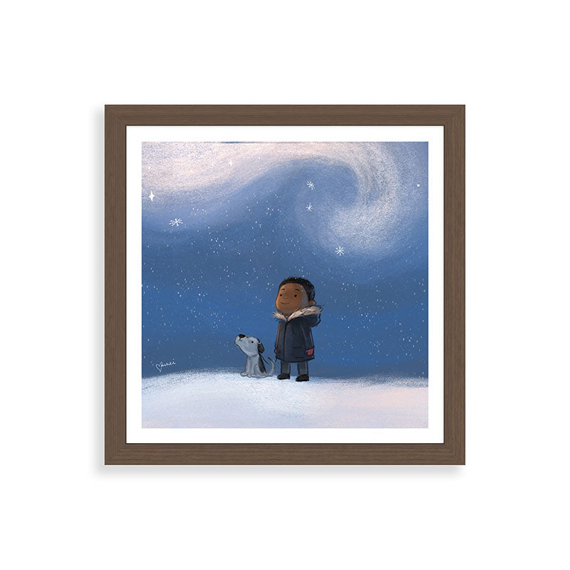 A Boy and his Dog Framed Art Print