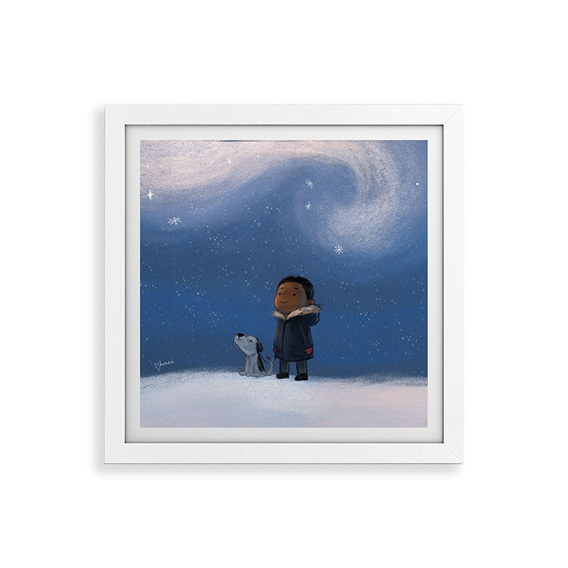 A Boy and his Dog Framed Art Print