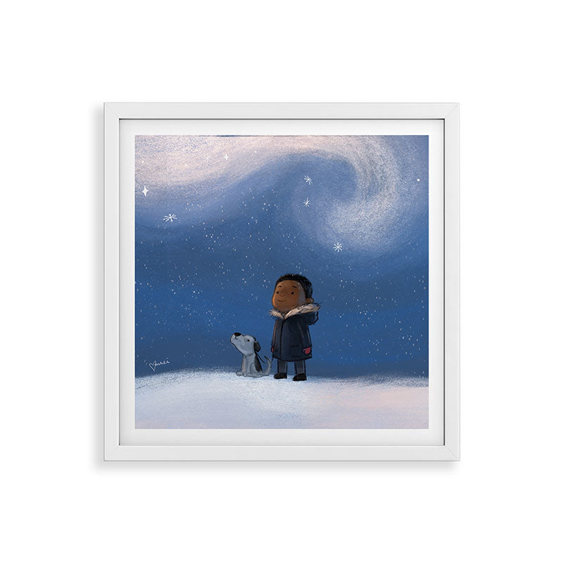 A Boy and his Dog Framed Art Print