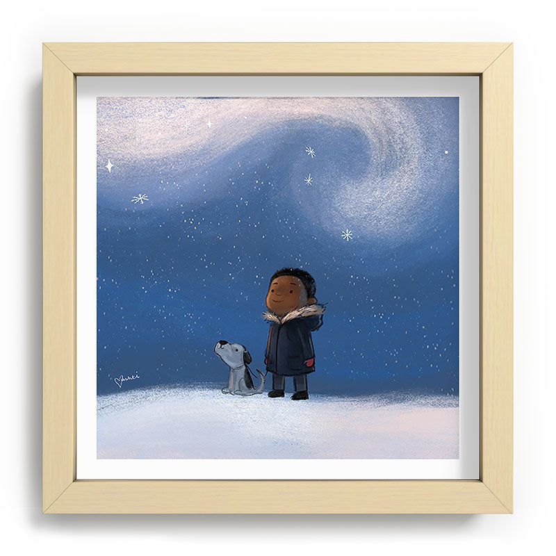 A Boy and his Dog Framed Art Print