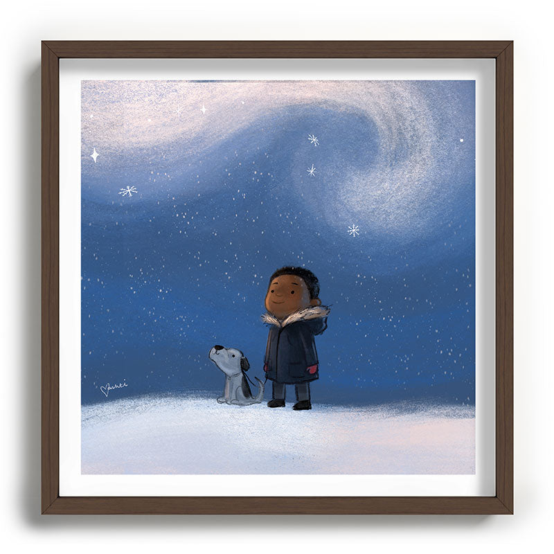 A Boy and his Dog Framed Art Print