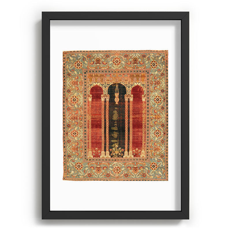 16th Century Carpet with Triple-Arch Design Turkish Print Framed Art Print