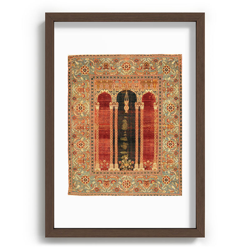 16th Century Carpet with Triple-Arch Design Turkish Print Framed Art Print