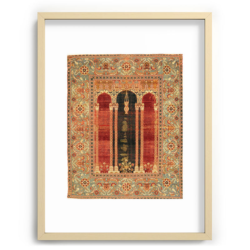 16th Century Carpet with Triple-Arch Design Turkish Print Framed Art Print