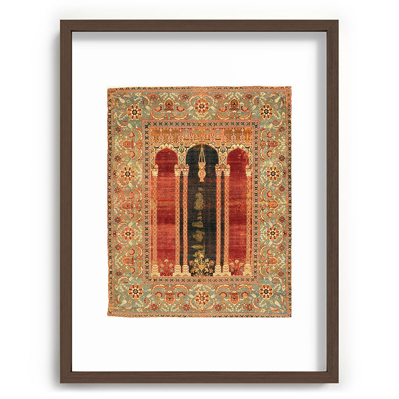 16th Century Carpet with Triple-Arch Design Turkish Print Framed Art Print