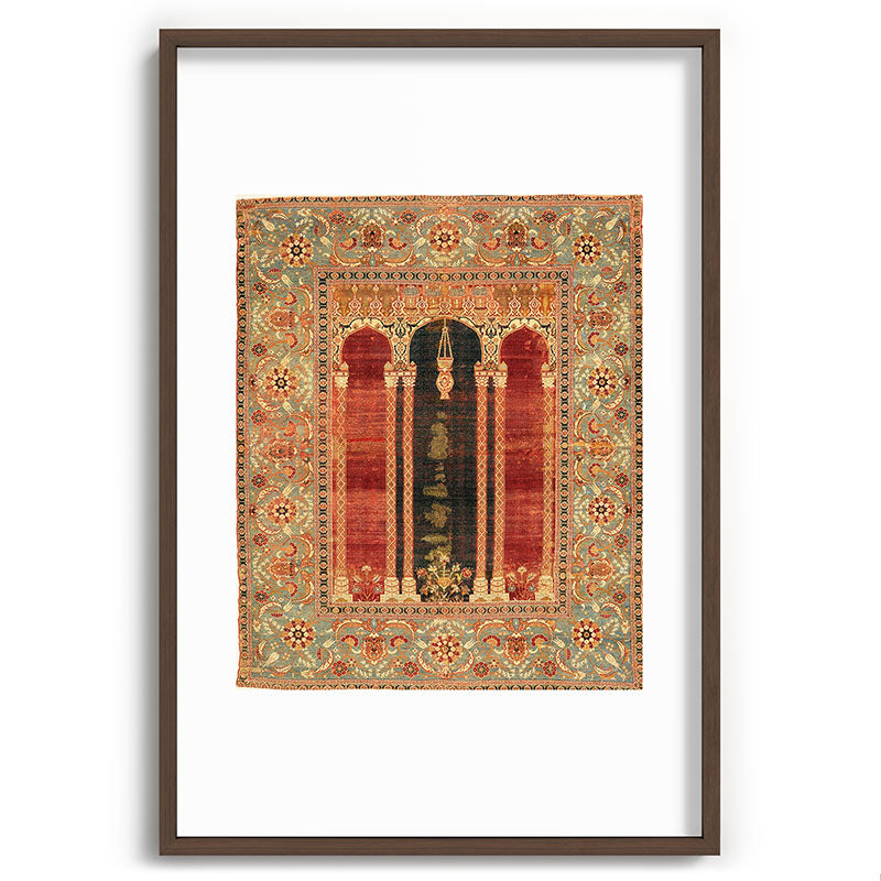 16th Century Carpet with Triple-Arch Design Turkish Print Framed Art Print