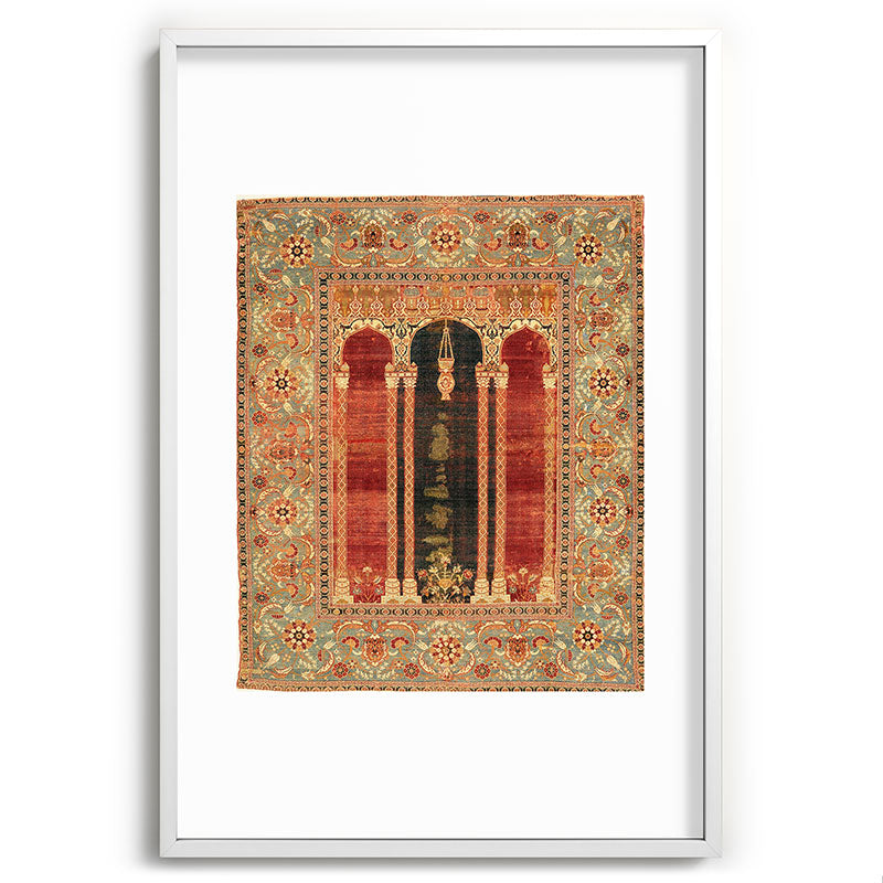 16th Century Carpet with Triple-Arch Design Turkish Print Framed Art Print