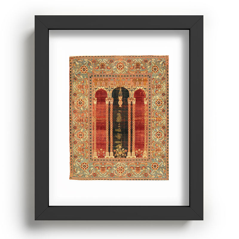16th Century Carpet with Triple-Arch Design Turkish Print Framed Art Print