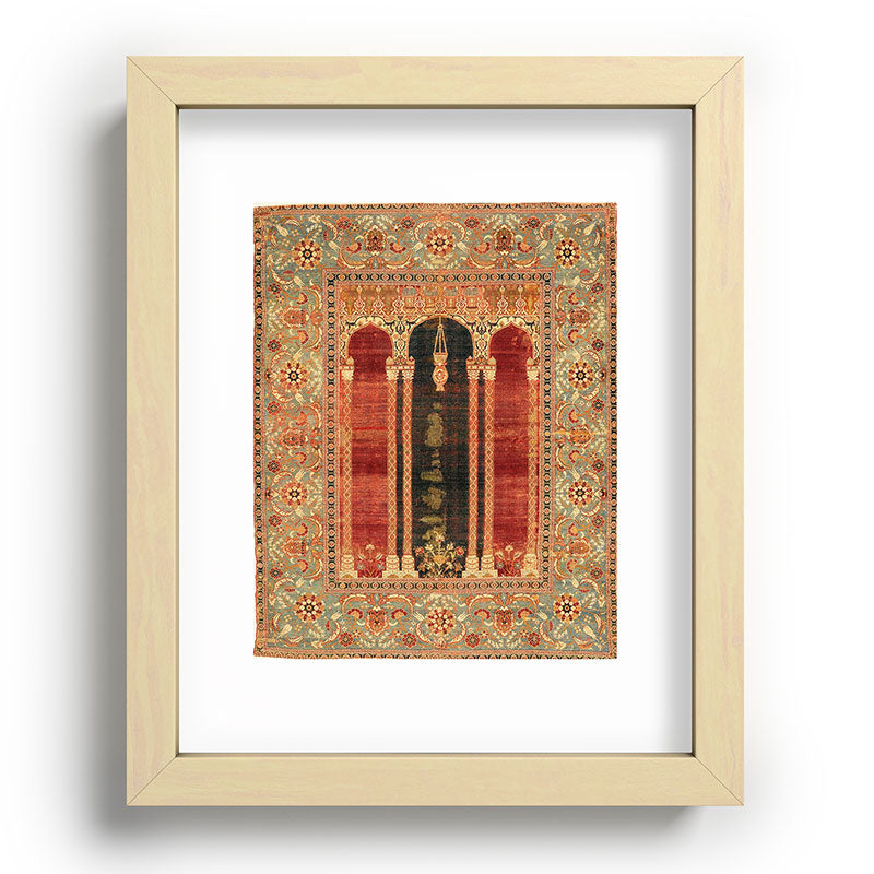 16th Century Carpet with Triple-Arch Design Turkish Print Framed Art Print