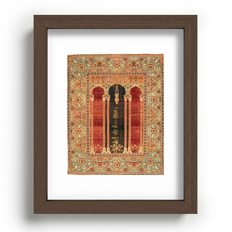 16th Century Carpet with Triple-Arch Design Turkish Print Framed Art Print