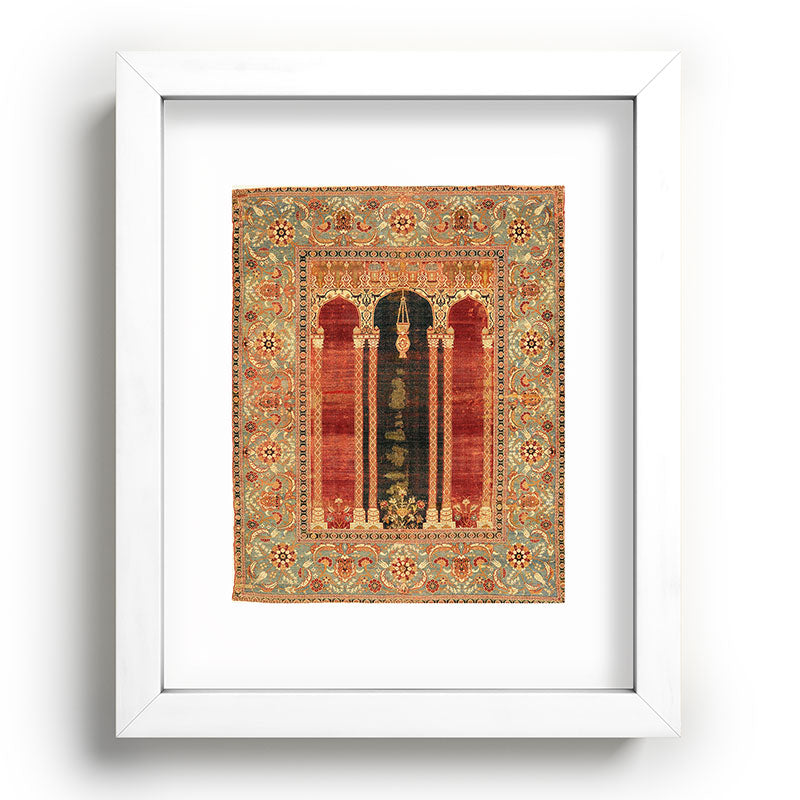 16th Century Carpet with Triple-Arch Design Turkish Print Framed Art Print