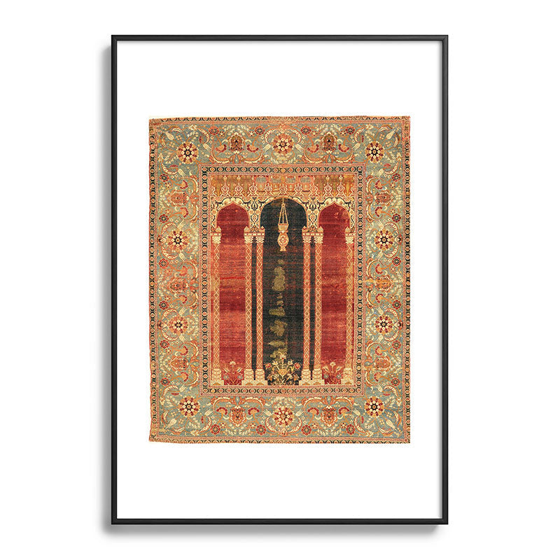 16th Century Carpet with Triple-Arch Design Turkish Print Framed Art Print