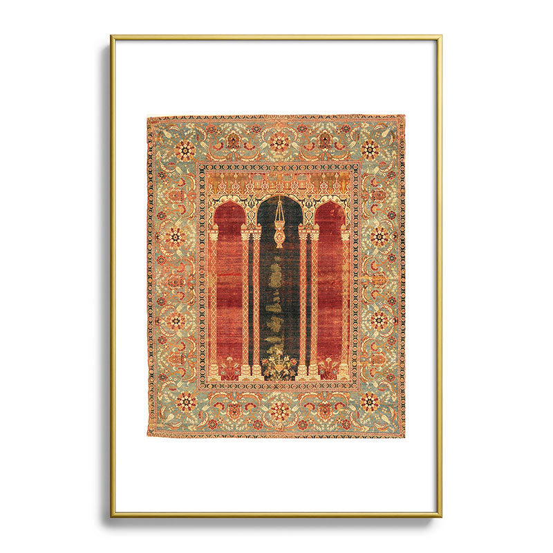 16th Century Carpet with Triple-Arch Design Turkish Print Framed Art Print