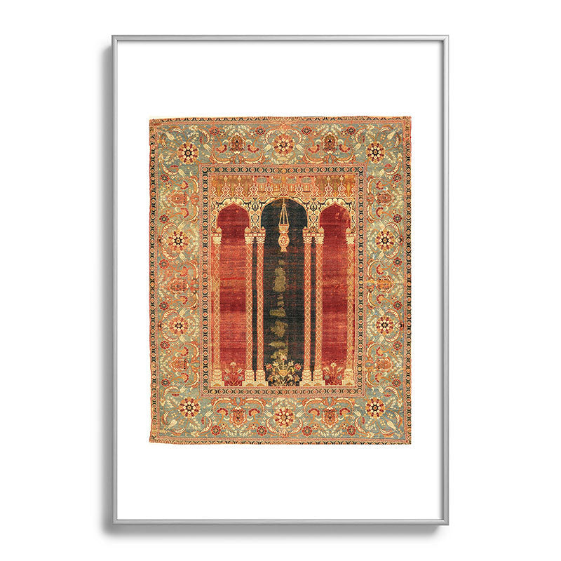16th Century Carpet with Triple-Arch Design Turkish Print Framed Art Print
