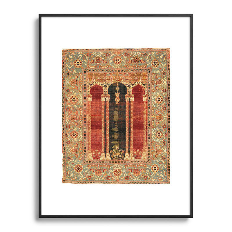 16th Century Carpet with Triple-Arch Design Turkish Print Framed Art Print