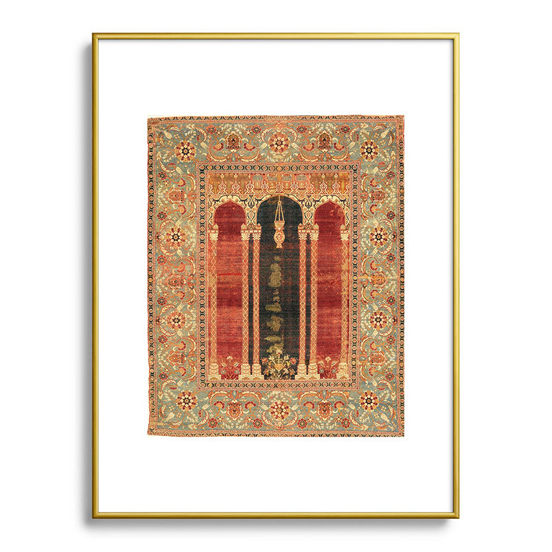 16th Century Carpet with Triple-Arch Design Turkish Print Framed Art Print