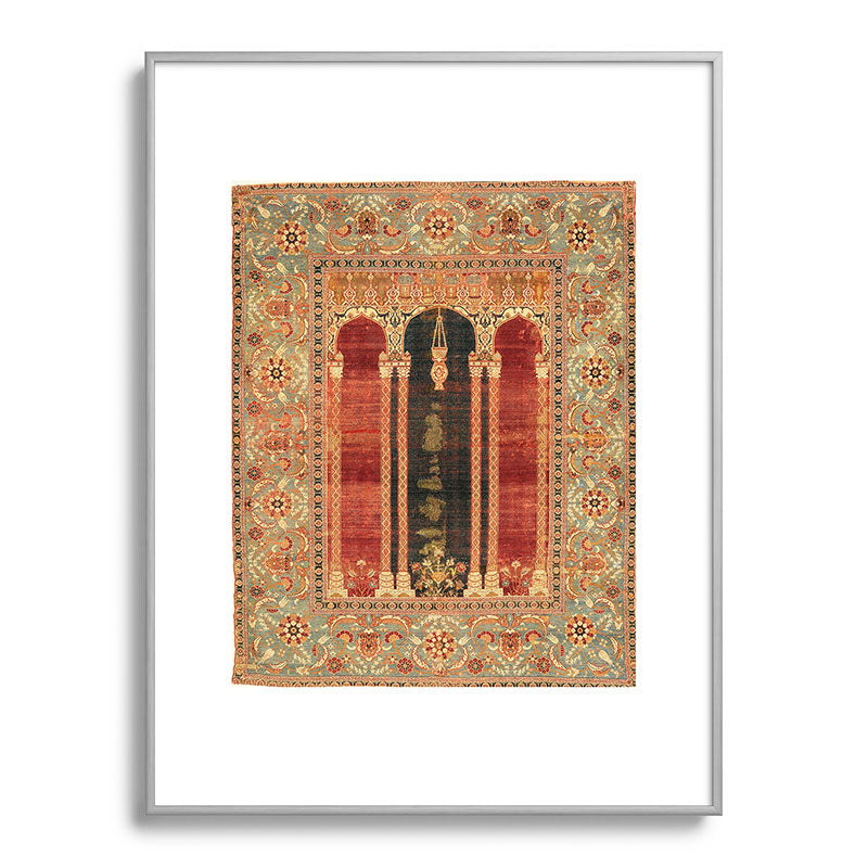 16th Century Carpet with Triple-Arch Design Turkish Print Framed Art Print